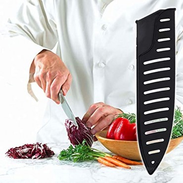 BESTONZON 6pcs Knife Edge Guards Black Plastic Kitchen Knife Blade Protector Cover for 8 Inches Knife