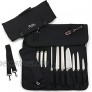 Chef’s Knife Roll Bag 14 slots Holds 10 Knives PLUS Meat Cleaver Utility Pocket AND 4 Tasting Spoons! Our Durable Knife Carrier Includes Shoulder Strap and Name Card Holder. Knives Not Included