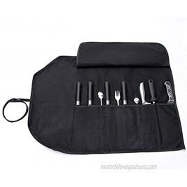 Chef’s Knife Roll Bag Heavy Duty Waxed Canvas Knife Bag Travel-Friendly Chef Knife Case Roll Professional-grade Knife Carrier Bag with 10 Pockets Large capacity also Lightweight