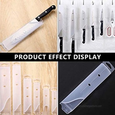 HEMOTON 6pcs Universal Knife Edge Guards Clear Plastic Durable Knife Sleeves Blades Protectors Kitchen Cutlery Knife Accessories