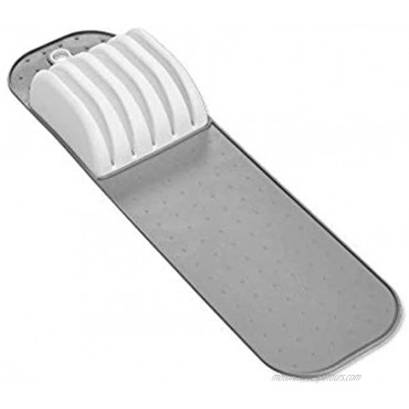madesmart Small In-Drawer Knife Mat White | CLASSIC COLLECTION | Holds up to 5 Knives | Safe | Open Design to fit Any Size Knife | Soft-grip Slots and Non-slip Mat | BPA Free
