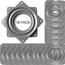 16 PCS 3 Inch Lazy Susan Turntable Bearings Zinc-Plated Silver Small Lazy Susan Swivel Plate Rotating Bearing Plate with 150 Pounds Capacity 5 16 Inch Thick