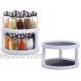 2sets Pack 9.8 Two Tier Lazy Susan Kitchen Pantry Spice Rack Fridge Holder White Grey Non Skid Turntable Cans Cabinet Organizer
