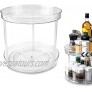 BILLIOTEAM Premium 2 Tier 360 Rotating Lazy Susan Turntable Cabinet Storage Container,Multifunctional Clear Plastic Spinning Organizer for Cosmetic,Spices,Pantry,Fridge,Countertops,Kitchen,Bathroom