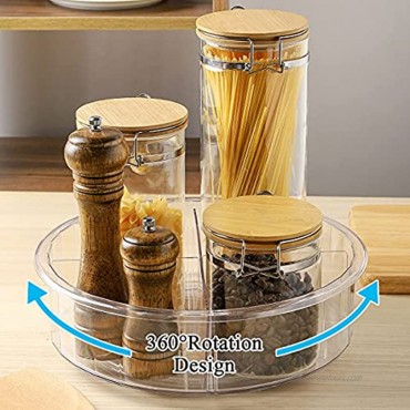 BS ONE Lazy Susan Turntable Kitchen Organizer 12 Cabinet Food Organization & Storage 360° Rotating Condiments Spice Rack with Dividers for Kitchen Pantry Fridge Bathroom Storage