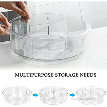 BS ONE Lazy Susan Turntable Kitchen Organizer 12 Cabinet Food Organization & Storage 360° Rotating Condiments Spice Rack with Dividers for Kitchen Pantry Fridge Bathroom Storage