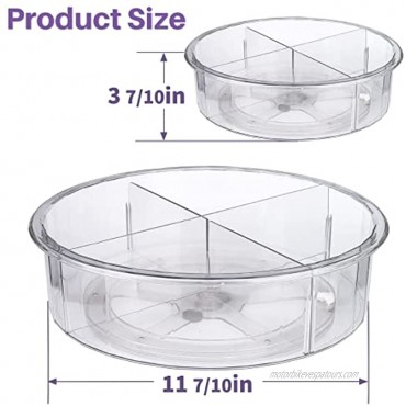 Clear Lazy Susan Acrylic Divided Turntable Cabinet Organizer Refrigerator Rotating Spice Rack Kitchen Pantry and Countertop Spice Spinner 12in