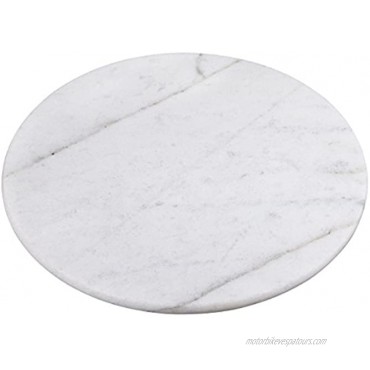 Creative Home Natural Marble Lazy Susan Turntable Rotating Serving Plate Dining Table Organizer 12 Diam. Off-White Patterns May Vary