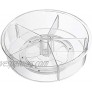 FIRJOY Lazy Susan Cabinet Organizer with Removable Dividers 12 inch Spinning Turntable Organizer for Snack Spice Kitchen Pantry Fridge Clear