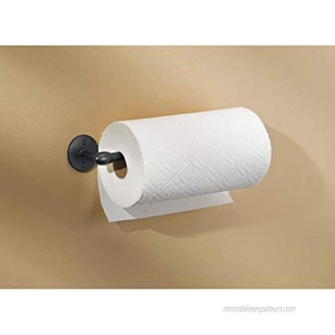 iDesign Orbinni Wall Mounted Metal Paper Towel Holder Roll Organizer for Kitchen Bathroom Craft Room 13.75 x 2.5 x 4.25 Matte Black