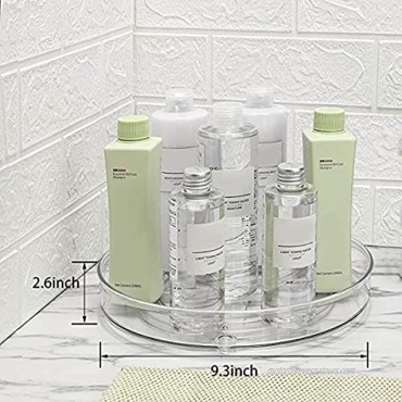 Lazy Susan Turntable Spinning Spice Rack Organizer for Cabinet Makeup Kitchen Countertop Table Pantry Bathroom Storage to Perfume Lotion Skincare Organizer 9-inch Clear Yunnix1 Tier