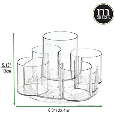 mDesign Spinning Lazy Susan Makeup Turntable Storage Center 9 Sections Rotating Organizer for Bathroom Vanity Counter Tops Dressing Tables Cosmetic Stations Dressers Clear