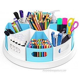MeCids 360°Rotating Desk Organizers for Women Office Organization and Storage Pen Holder– 12 Lazy Susan Style Caddy with Removable Bins for Home Offices School Supplies Make-up & Kitchen Use