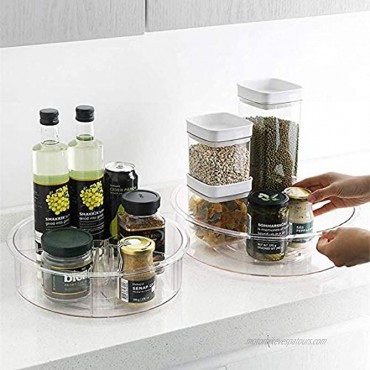 Plastic Round Lazy Susan Rotating Turntable Food Storage Container for Cabinet Pantry Refrigerator Countertop Spinning Organizer for Spices Condiments Baking Supplies 11.5'' 2 Packs