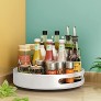 SAYZH Steel Lazy Susans Organizer Rotating Spice Racks for Pantry Cabinet Cupboard Table with Turntable 10 inch Ash White