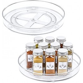 Vtopmart Clear Lazy Susan Organizer 2 Pack Turntable Lazy Susan Spice Rack for Kitchen Cabinets Countertop Bathroom Makeup Pantry Organization and Storage 10 Inches