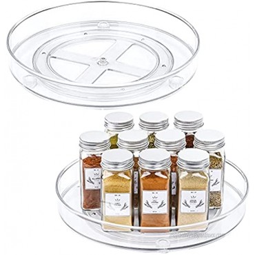 Vtopmart Clear Lazy Susan Organizer 2 Pack Turntable Lazy Susan Spice Rack for Kitchen Cabinets Countertop Bathroom Makeup Pantry Organization and Storage 10 Inches