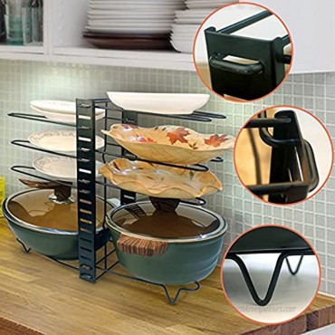 8 Floors Pot Lid Holders for Cabinet Detachable and Free to Assemble Black