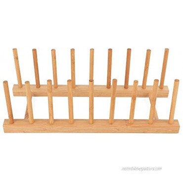 Bamboo Dish Rack Plates Holder Kitchen Storage Cabinet Organizer for Cup Pot Lid Cutting Board Countertop Organization