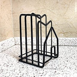 Cutting Board Rack Lid and Chopping Board Block Shelf Organizer Multilayer Stand Holder Kitchen Countertop Pot Pan Store Rack Color Black