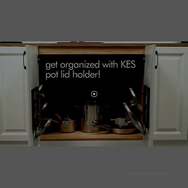 KES Pot Lid Organizer for Cabinet Door Wall Mount Pot Lid Storage Holder Kitchen Pot Lid Rack for Pots 2 Pack Black KLR505-BK-P2