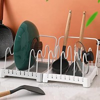 Kitchen Bakeware Pot Lid Rack Holder Organizer-Pot Lid Organizer for Pots Pot Lids Plates Dishes Cutting Boards Cups（with 8 Adjustable Compartments）
