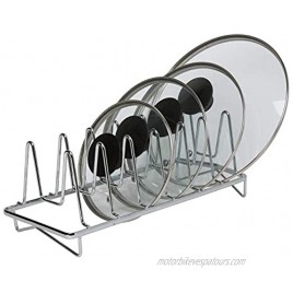 Kitchen Details Geode Free Standing Lid Organizer for Pots Pans Cutting Boards and Container Covers Chrome