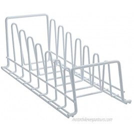 Organize It All Vinyl Coated Kitchen Wire Lid Plate Rack White
