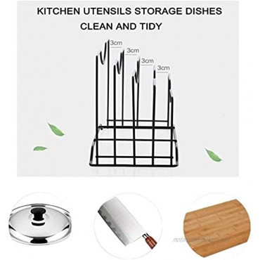 Pot Lid Holder Lid Organizer，Chopping Board Rack Lid Rack,Kitchen Counter and Cabinet Organizer with 4 Sections,Multifunctional Kitchen Cookware Chopping Board Organizer Storage RackBlack