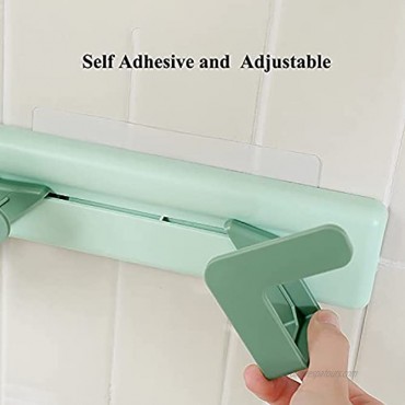 Self Adhesive Pot Lid Holder Punch-Free 5-level Extendibility Wall-Mounted Pot Lid Rack Adjustable Hanging Pan Cover Organizer Cutting Board Storage Kitchen Household Tools Green
