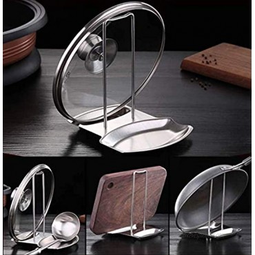 Yongfer Spoon Pan Lid Holder-Holder Utensil Rest Spoon Holder Pot Lid Shelf Stainless Steel Cooking Rack Pan Cover Stand Home Kitchen