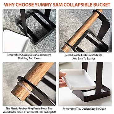 Yummy Sam Lid and Spoon Rest,Carbon Steel Utensils Lid Holder Ladle Rest Pot Rack Multifunctional Storage Rack Black