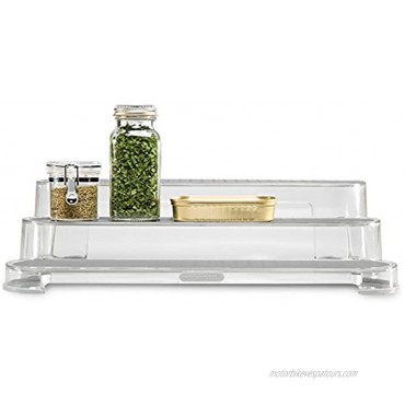 madesmart Clear Shelf Organizer Lt. Grey | BATH COLLECTION | 3-Tier Cabinet or Countertop Organizer | Soft-grip Lining and Non-slip Fee | BPA-Free