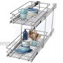 STORKING 2 Tier Wire Basket Pull Out Organizer Shelf Sliding Drawer Storage for Kitchen Base Double-Tier Heavy Duty Cabinets Chrome-Plating 11”W x 24”D Cabinet Opening Wire Frame Plating Finish