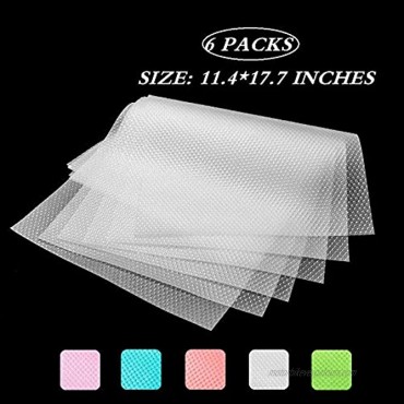 Bloss 6 PCS Shelf Mats Refrigerator Liners Refrigerator Pads Can Be Cut Fridge Mats Drawer Table Placemats for Home Kitchen – Clear 11.4 x 17.7 Inch