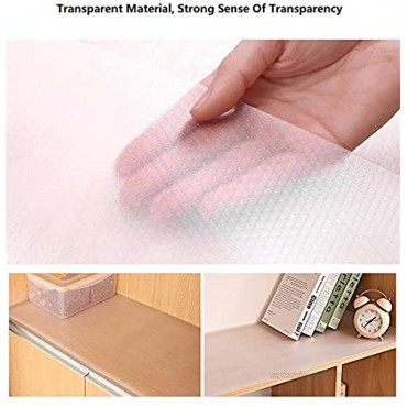 Bloss Plastic Shelf Liners Cabinet Drawer Liner Non-Slip Shelf Liner Non-Adhesive Refrigerator Mat Cupboard Pad No Odor for Kitchen Home-Clear 17.7 ×59 Inch