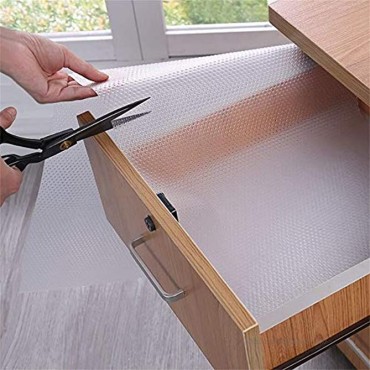 Bloss Plastic Shelf Liners Cabinet Drawer Liner Non-Slip Shelf Liner Non-Adhesive Refrigerator Mat Cupboard Pad No Odor for Kitchen Home-Clear 17.7 ×59 Inch