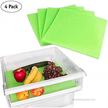 BULLETSHAKER Fruit and Veggie Life Extender Liner by Tenquest 4-Pack 15X14 Inch Refrigerator Shelf Produce Saver Extends Life and Keeps Refrigerator Fresh Prevents Spoilage
