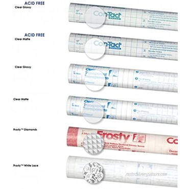 Con-Tact Brand Clear Cover Self-Adhesive Semi-Transparent Shelf Liner and Privacy Film 18 x 9' Frosted White Lace