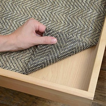 Con-Tact Brand Natural Weave Non-Adhesive Contact Shelf and Drawer Liner 12 x 4' Zig Zag Black Ivory 6 Rolls