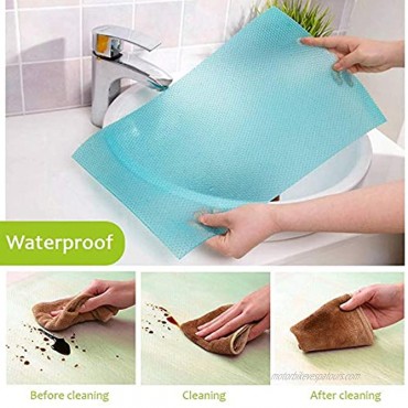 Dulcii 12Pcs Refrigerator Mats Waterproof Non-Slip EVA Refrigerator Liner Pads Also Great for Drawers Shelves Cabinets Storage Kitchen and Placemats