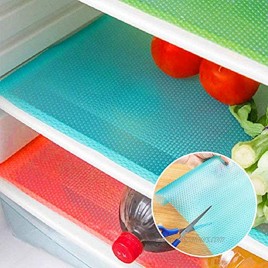 Glotoch Refrigerator Liner 17.5x 59 Non Adhesive Washable Waterproof Fridge Mats Liners Bathroom Shelves Drawer Table Mats Refrigerator Liners Kitchen Shelves Multi-Color 3 Roll