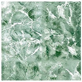Magic Cover Premium Adhesive Vinyl Contact Shelf Liner and Drawer Liner 18x9' Emerald Green Marble