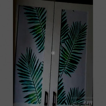 Self-Adhesive Decorative Green Tropical Palm Leaves Shelf Drawer Liner Contact Paper Wallpaper for Walls Cabinets Dresser Drawer Table Cupboard Furniture Backsplash Arts Crafts 17.7x117 Inches