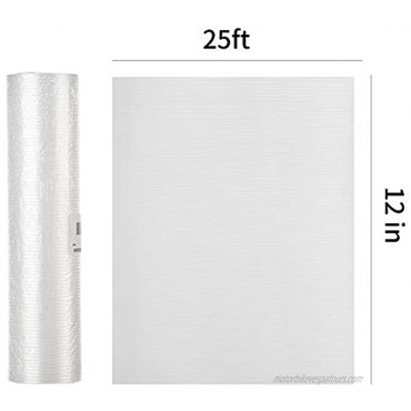 Shelf Liner for Kitchen Cabinets 12 Inch x 25 FT Double Sided Non-Slip Drawer Liner Non Adhesive Cabinet Liner Washable Refrigerator Mats for Pantry Cabinet Storage and Desks Clear Ribbed