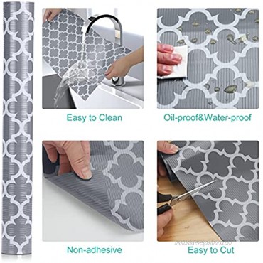 Shelf Liner Kitchen Drawer Mats Non Adhesive EVA Material with Refrigeator Liners,Waterproof Durable Fridge Table Place Mats for Cupboard Cabinets Drawer Liner Bathroom-Gray,11.8''x59''1roll