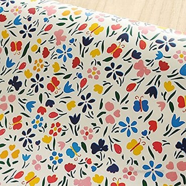 SimpleLife4U Colorful Butterfly Floral Contact Paper Peel & Stick Shelf Liner 17.7 Inch By 9.8 Feet