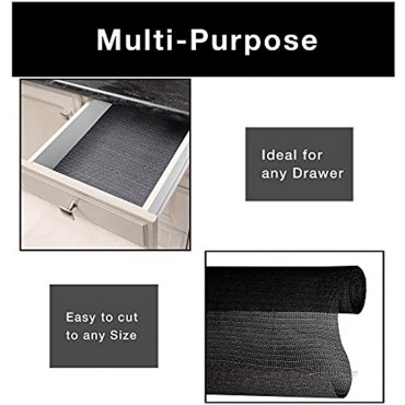 Smart Design Shelf Liner Original Grip 12 Inch x 5 Feet Drawer Cabinet Non Adhesive Home & Kitchen [Black]