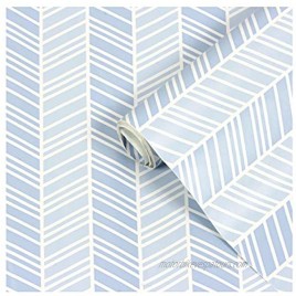 Timeless Herringbone Self-Adhesive Vinyl Contact Paper for Shelf Liner Drawer Liner and Arts and Crafts Projects 9 Feet by 18 Inches Powder Blue
