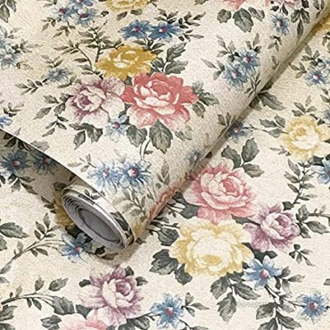 WY-BSO Floral Contact Paper Shelf Liner self-Adhesive Decorative Shelf Drawer Liner Sticker Vintage Peony 17x78 Inches Vintage Peony